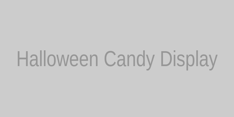 Assorted Halloween candies arranged in a festive display