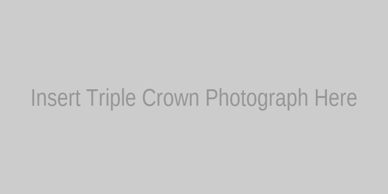 David Lowery with the Triple Crown Trophies