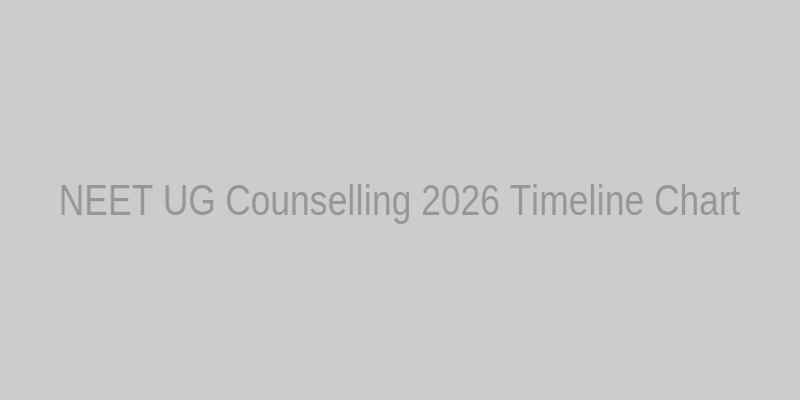 NEET UG Counselling 2026 Timeline