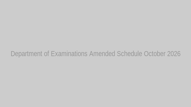 Official notice banner for Department of Examinations Sri Lanka amended examination calendar for October 2026