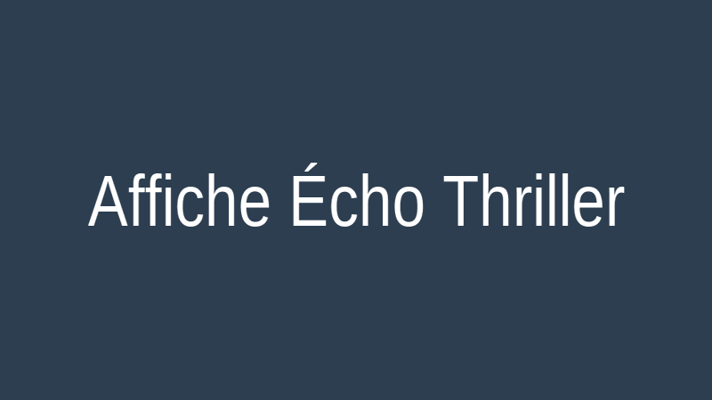 Affiche Écho