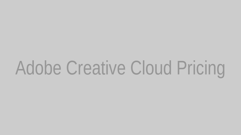 adobe creative cloud — pricing plans for individuals and teams