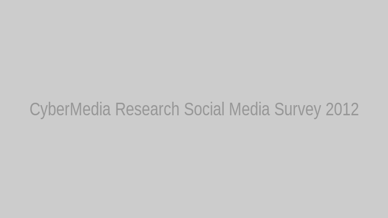 CyberMedia Research Social Media Survey 2012