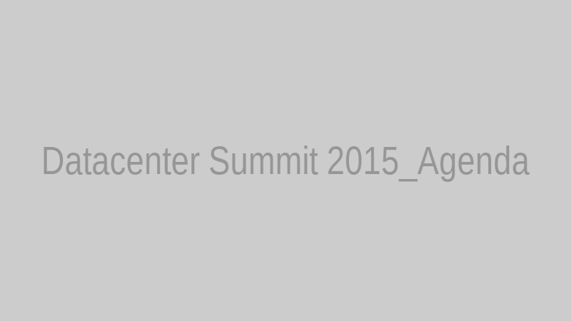 Datacenter Summit 2015_Agenda