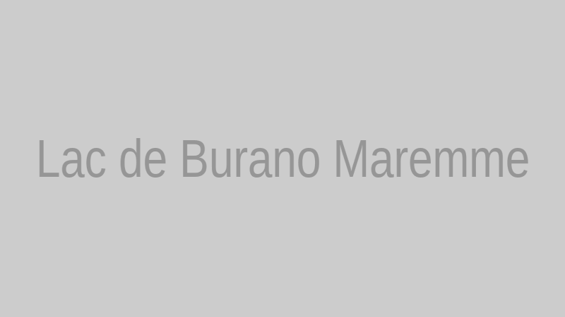 Panoramablick auf den Burano-See mit dem Torre di Buranaccio im Hintergrund und Vögeln im Flug.