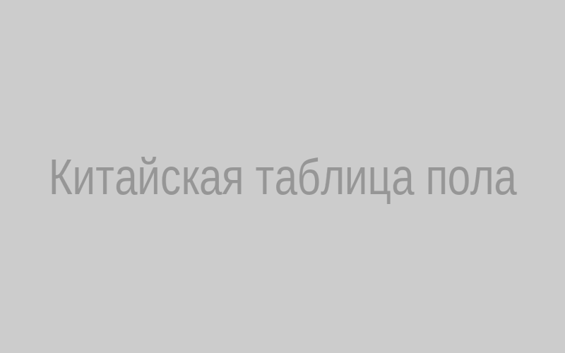 Китайская таблица определения пола