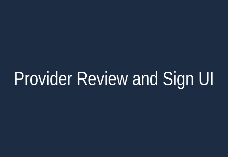 Revive Provider Review and Signature