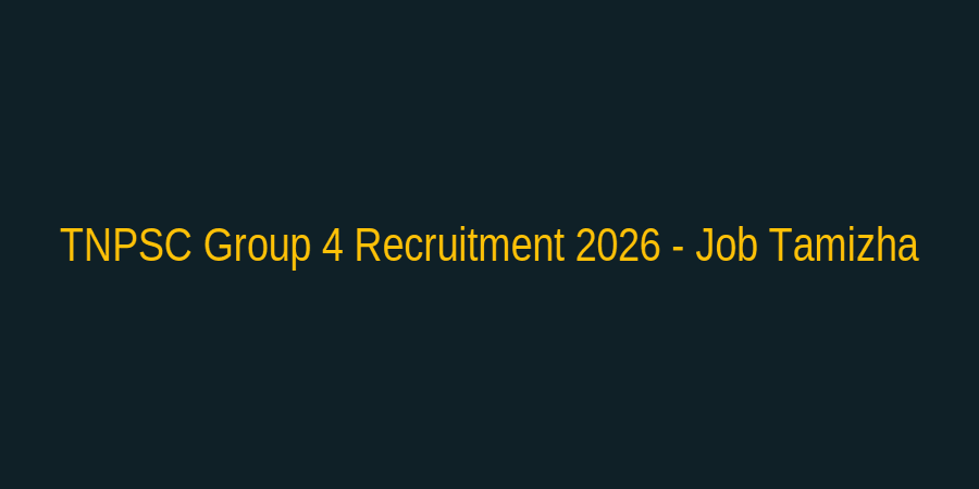 TNPSC Group 4 Recruitment 2026