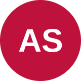 Round avatar with the initials AS